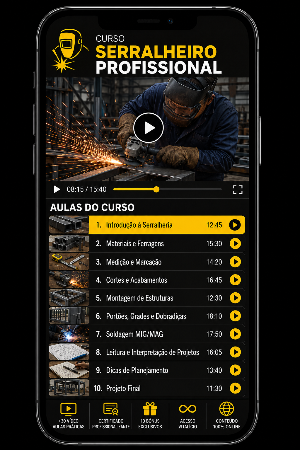 Aula 24 — Fabricação de portão basculante